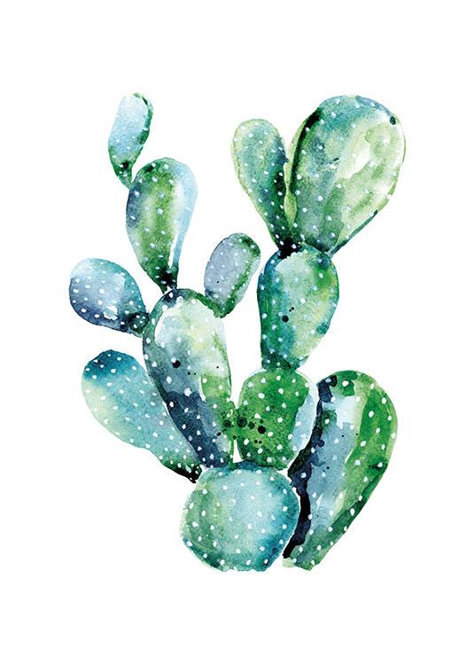 Watercolor Cactus, Poster / Botanical at Desenio AB (8386)