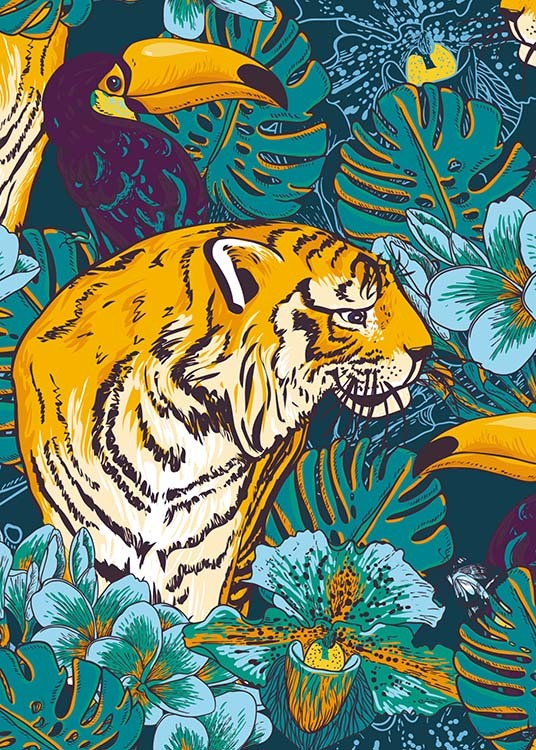 Tiger In Paradise Poster / Art prints at Desenio AB (8778)