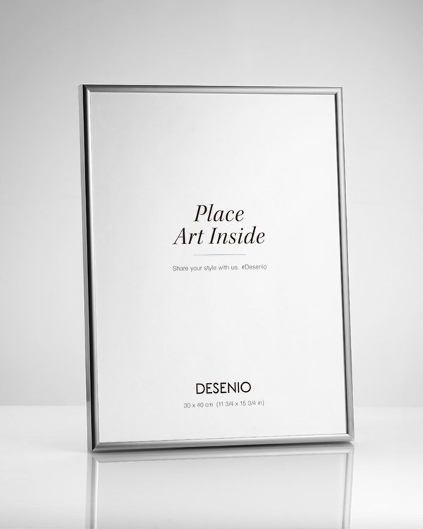  - Silver metal frame for prints in size 50x50