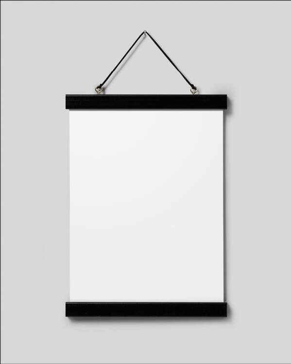  - Black poster hanger with magnet fastening, 22 cm