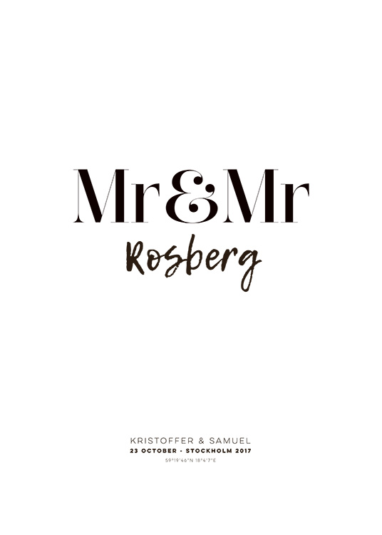 Mr and Mr Personal Poster / Personalised Names at Desenio AB (pp0013)