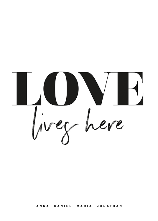 Love Lives Here No2 Personal Poster / Personalised Names at Desenio AB (pp0227)