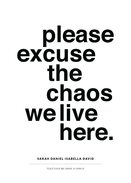Excuse the Chaos Personal Poster / Humour at Desenio AB (pp0240)