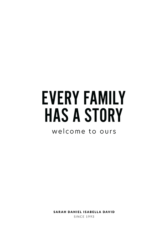  – Quote about your family's story written in black against a white background