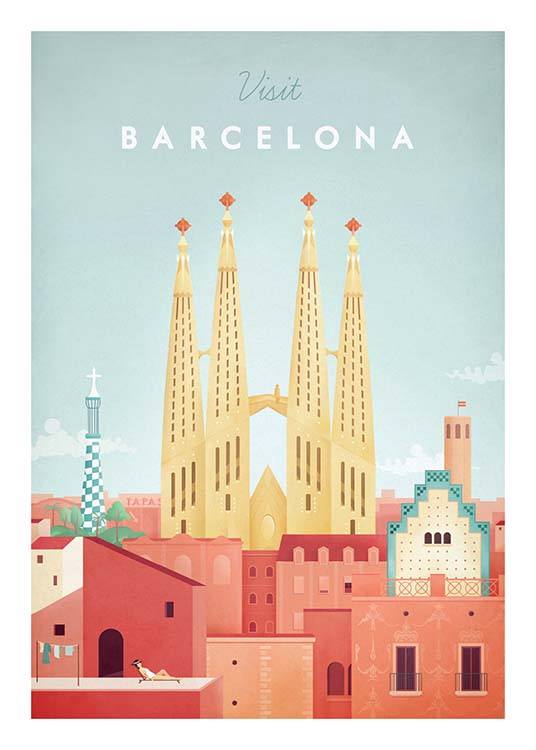 Barcelona Travel Poster / Retro & vintage at Desenio AB (pre0006)