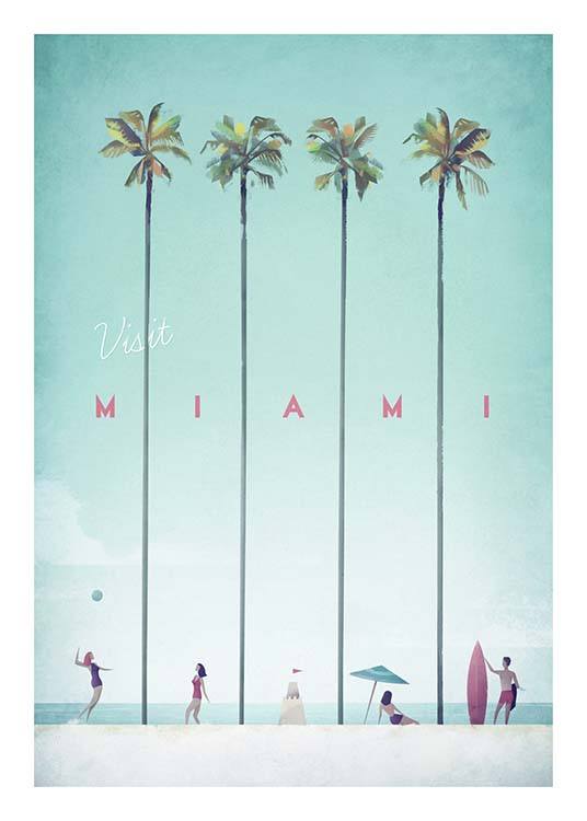 Miami Travel Poster / Retro & vintage at Desenio AB (pre0010)