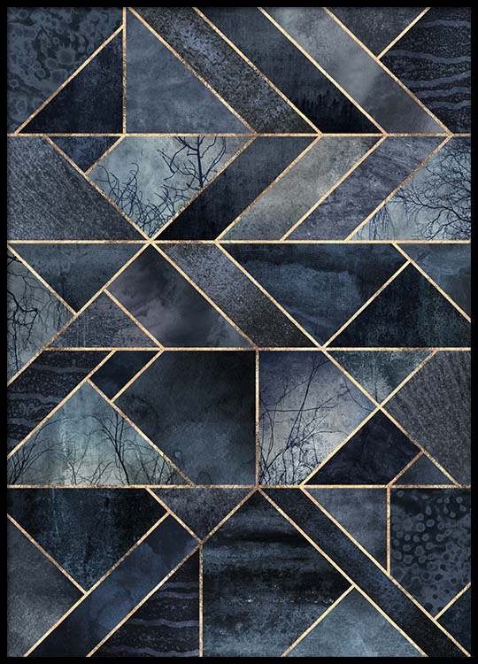 abstract nature dark blue poster