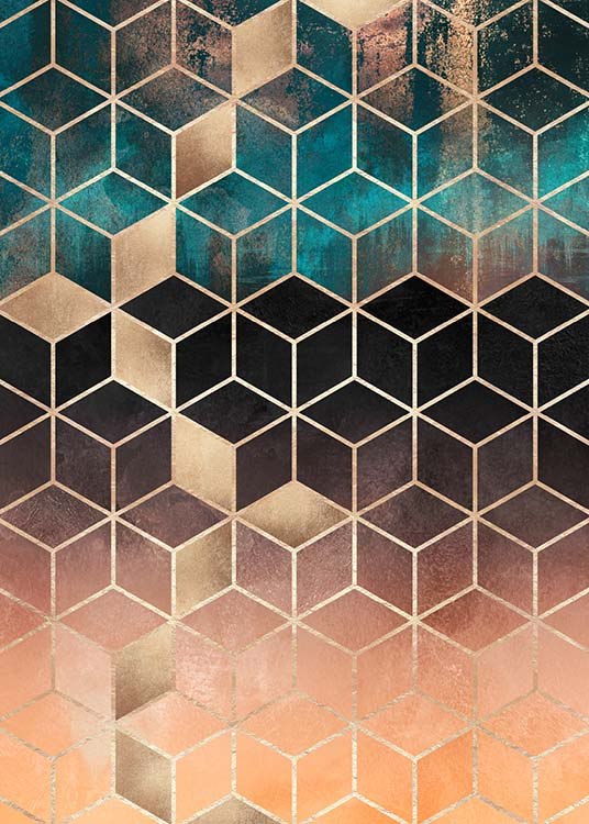 Ombre Dream Cubes Poster