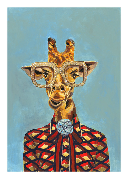 Artsy Giraffe Poster