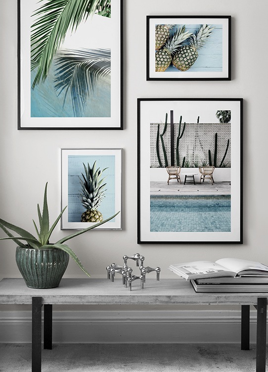 Pineapple posters and pool theme
