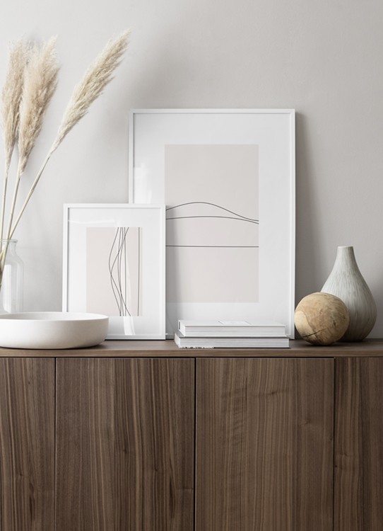 Stylish poster pair with minimalist line art, inspiration for bedrooms