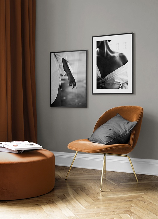 Chic pair of black-and-white photo posters
