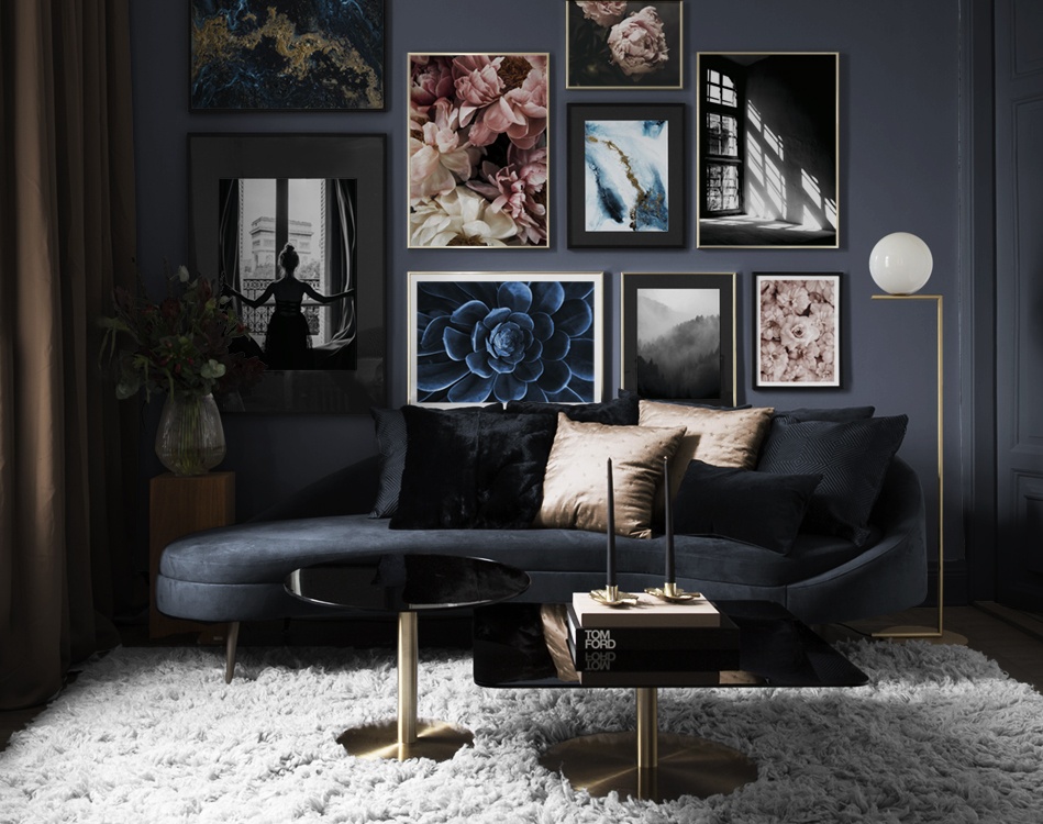 Dark luxury gallery wall