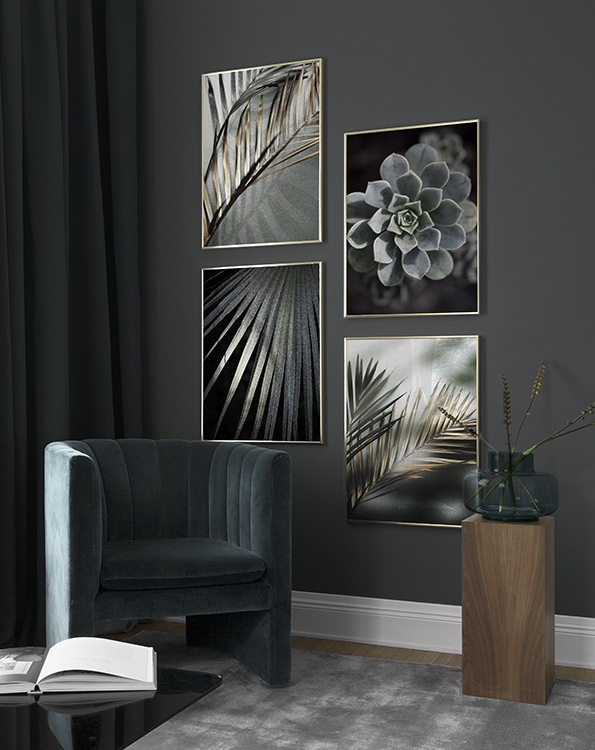 Trendy combination of matching botanical posters