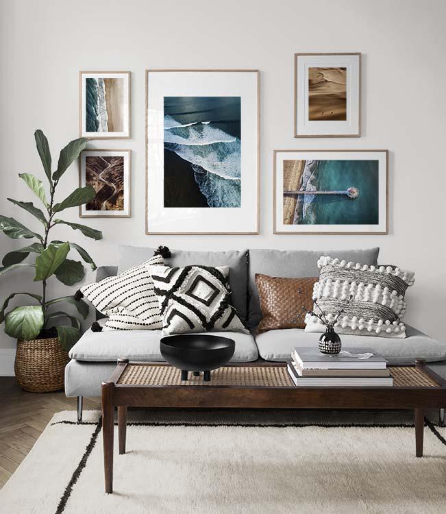 Gallery wall living room inspiration from the sea