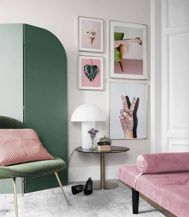 Colourful and playful gallery wall