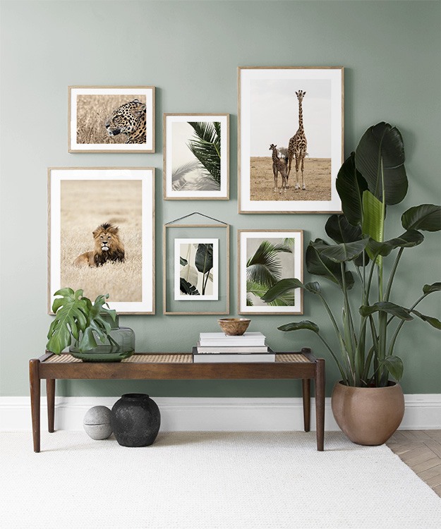 Green living room with plants
