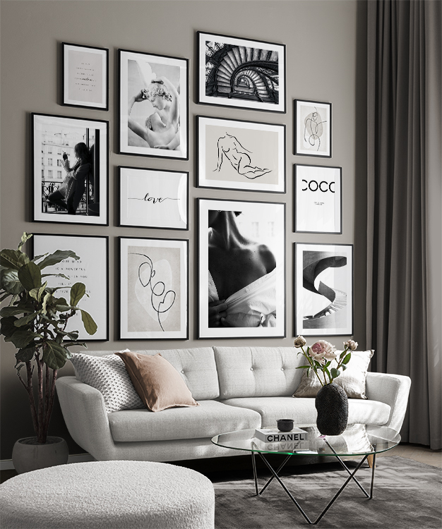 Modern Art gallery wall - Monochrome work of art - Desenio.co.uk