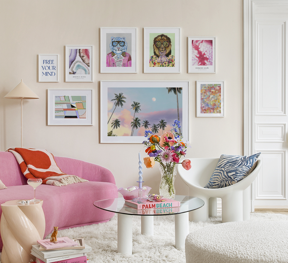Colourful art for livingroom