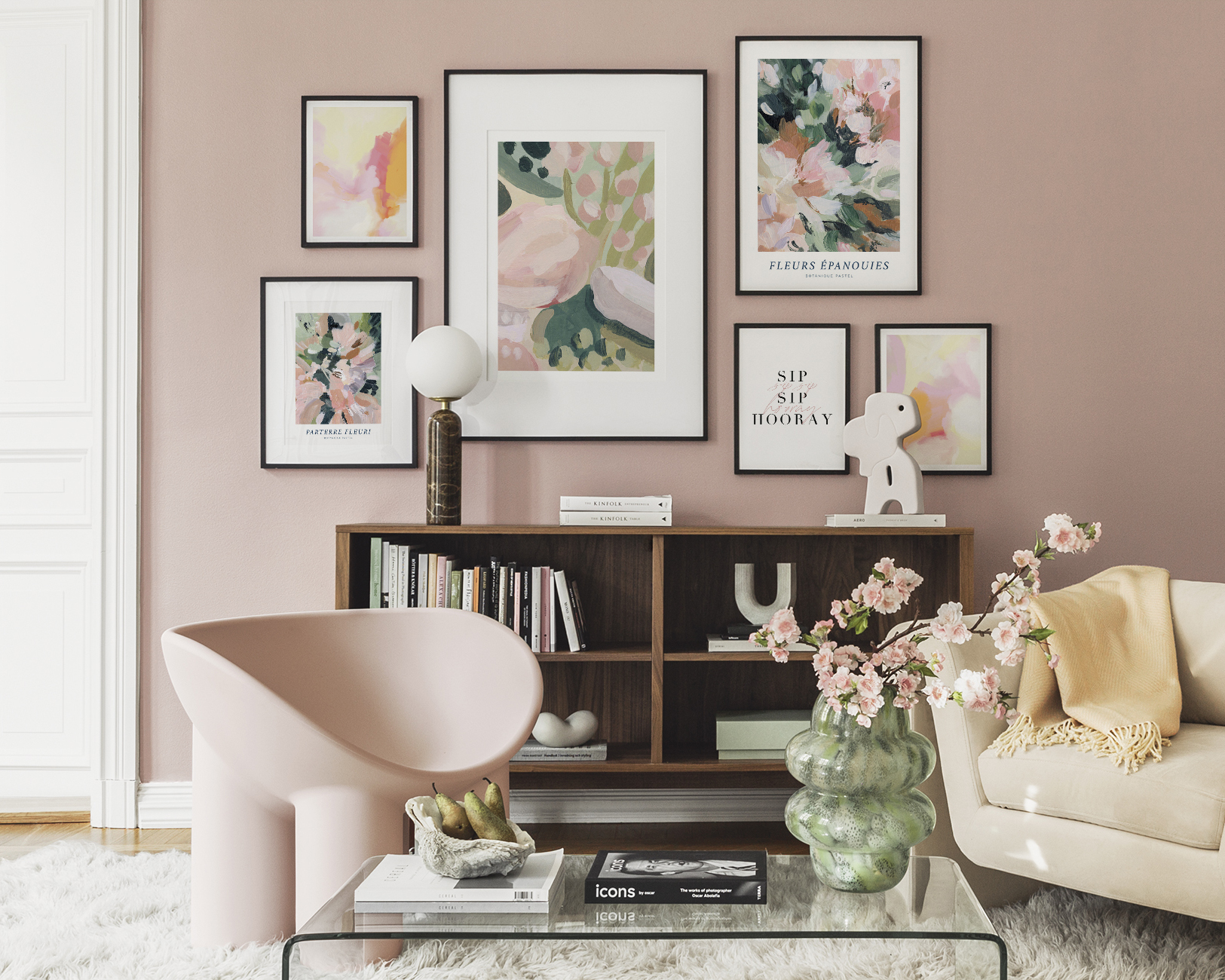 Colourful paintings for livingroom
