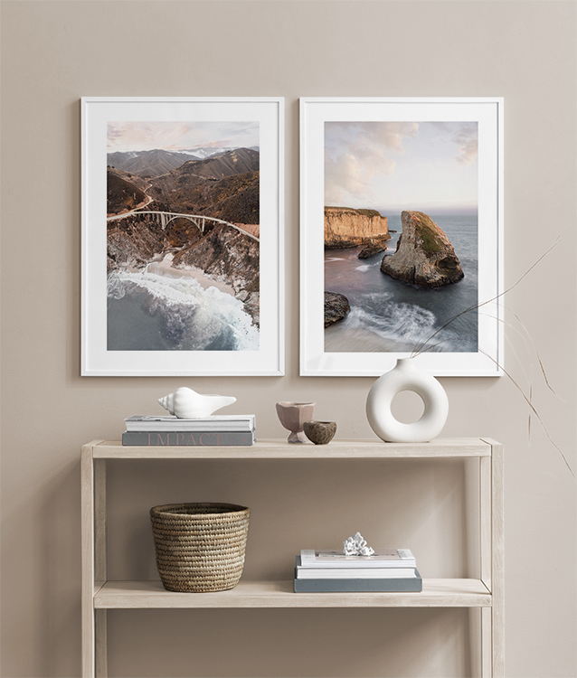Nature photographs for hallway