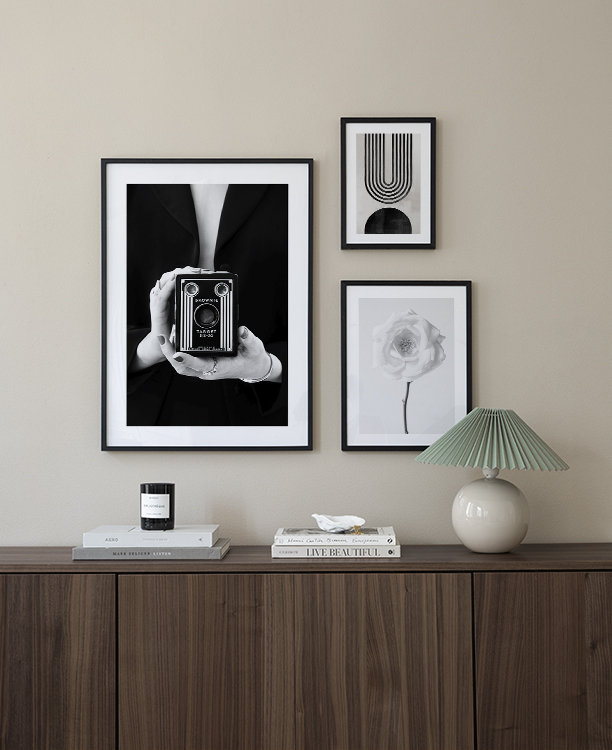 Black and white art for hallway